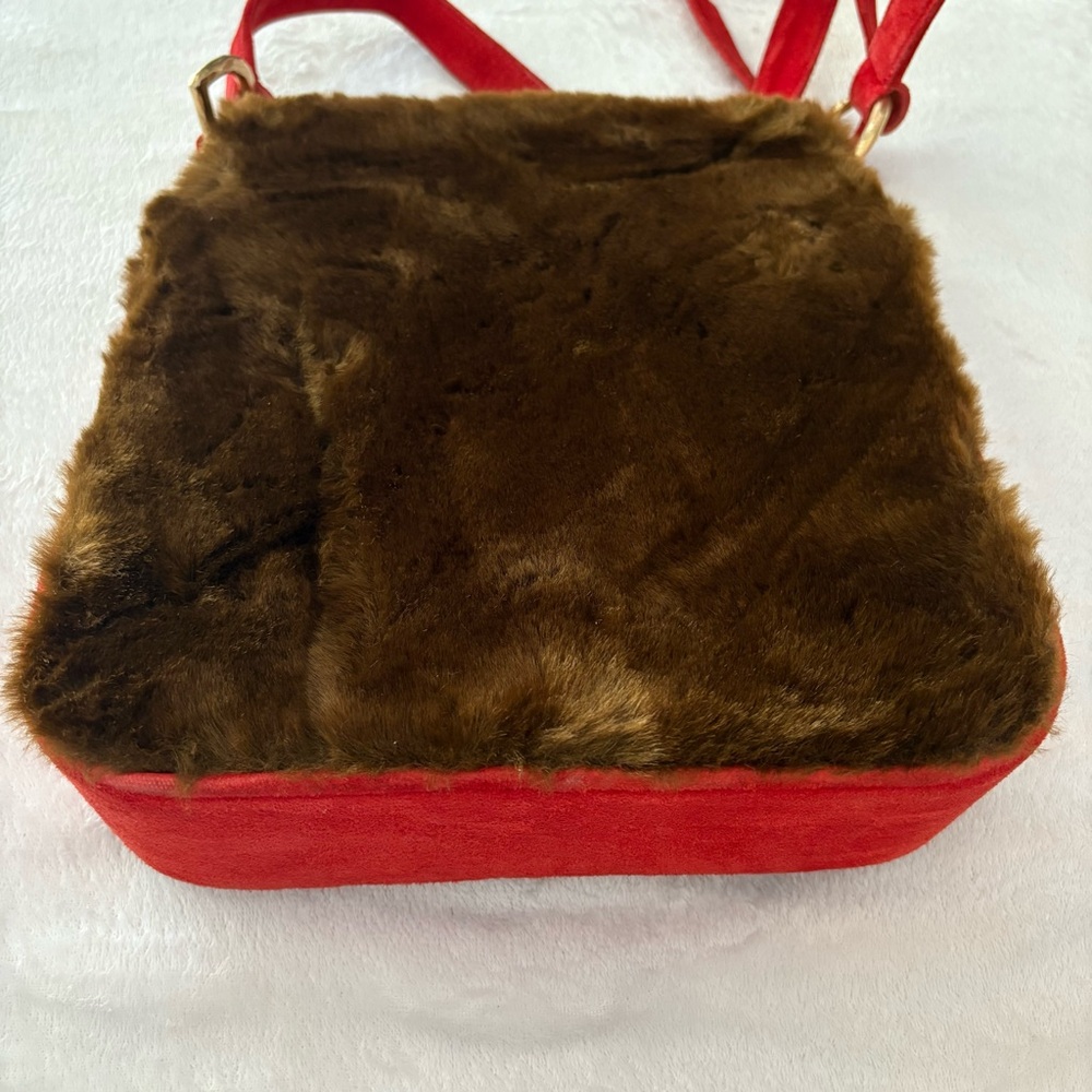 Renaud Pelligrino Fur Shoulder Bag - Brown and Red - Picture 5 of 9